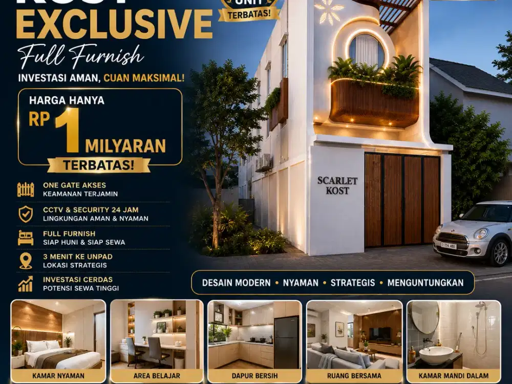 Beli Sekali, Nikmati Income Bertahun-Tahun! Kost Exclusive Jatinangor