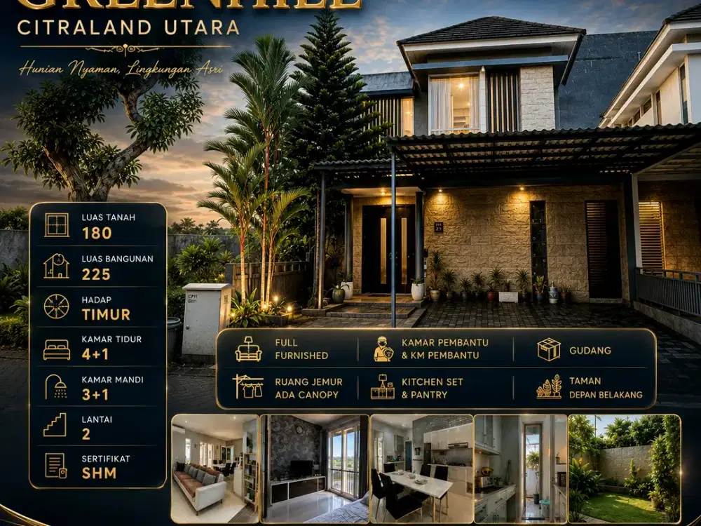 jual cepat minimalis full furnish greenhill citraland utara dkr northwest palma