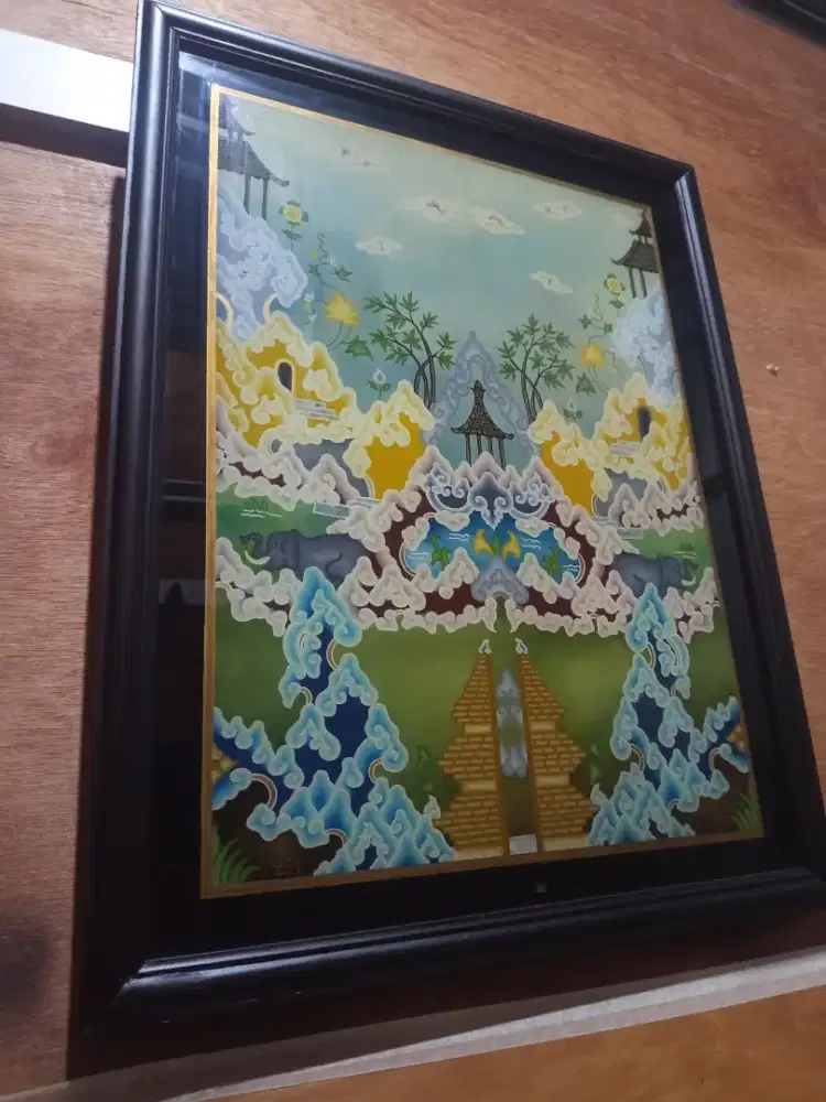 Lukisan vintage klasik motif mega mendung karya somr 95