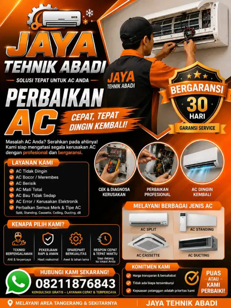 Jasa pasang AC perbaikan kulkas mesin cuci pompa air
