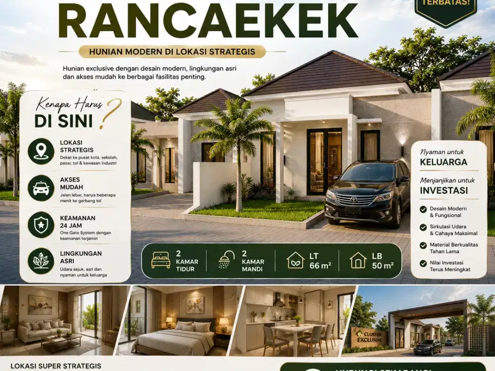 Rumah 2 Lantai Modern di Rancaekek, SHM Harga Terjangkau