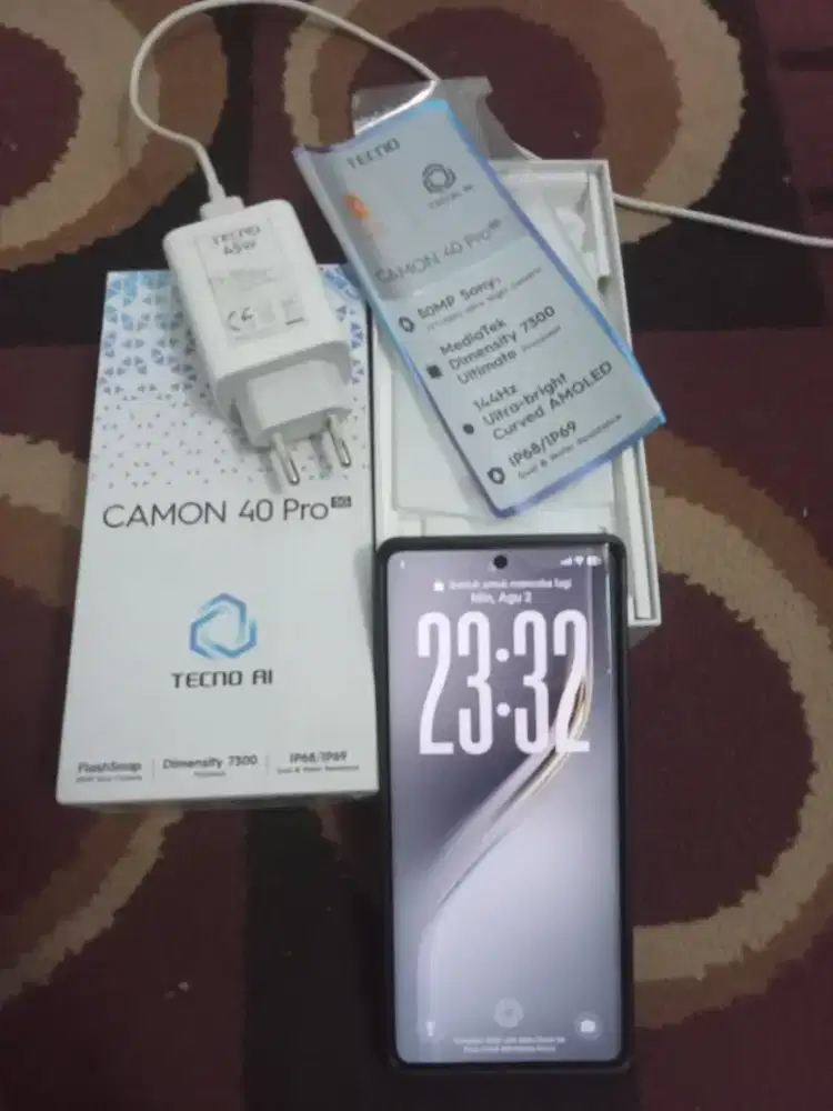 Tecno Camon 40 Pro 5G 12/256 Fullset, Gress, Mulus, No Minus