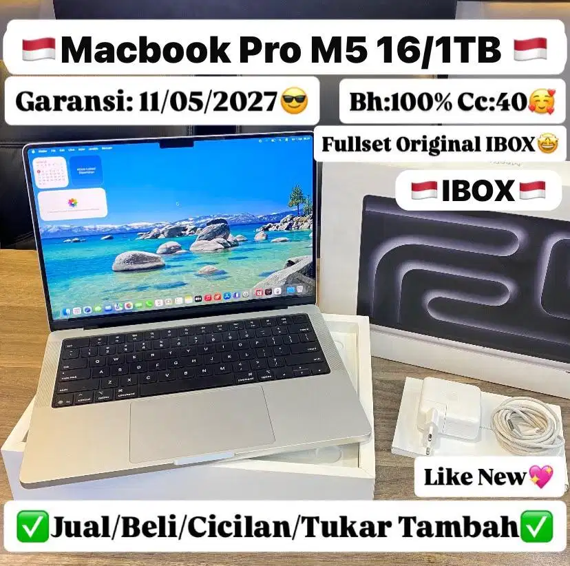 Macbook Pro M5 14 inch 16/1 Tb Silver Ibox Garansi panjang