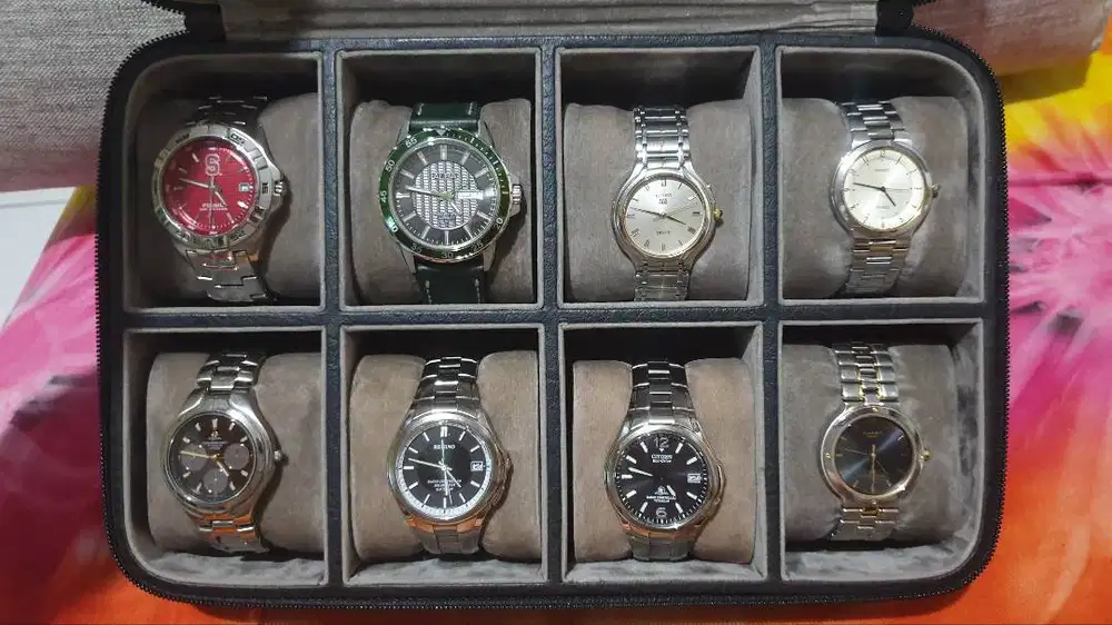 Jual jam 1 set, fossil alba seiko citizen beserta bonus