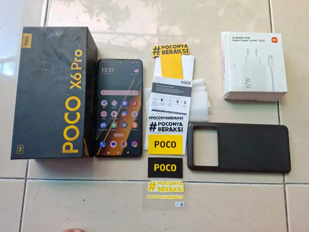 Poco X6 Pro 5G RAM 12+12/512GB Warna Hitam lengkap Like New