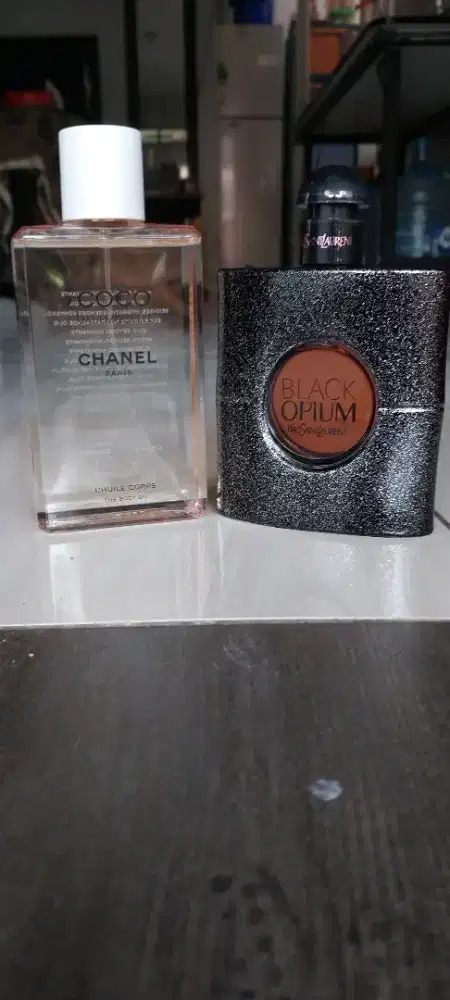 Parfum coco paris body oil dan parfum ysl black opium