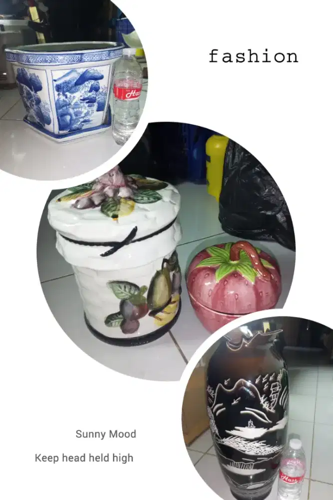 Pot kramik guci pajangan 4brg Rp.500rb