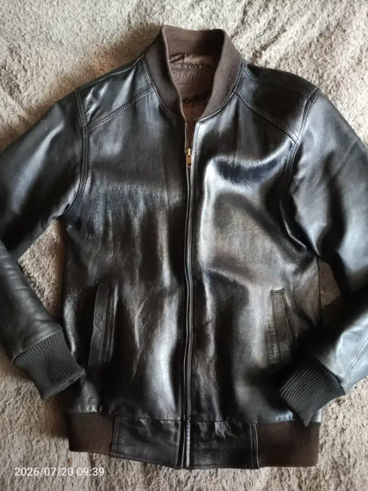 Jaket Kulit Bomber Size S/M