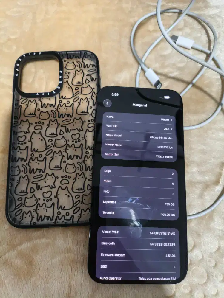 iPhone 14 Pro Max 128gb ZA/A Beacukai setara iBox signal permanen