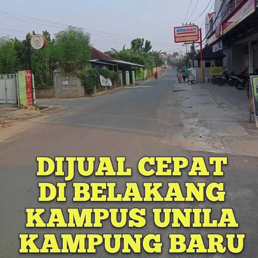 TANAH KAMPUS UNILA DI BELAKANG ALFAMARET COCOK BUAT RUMAH KOS