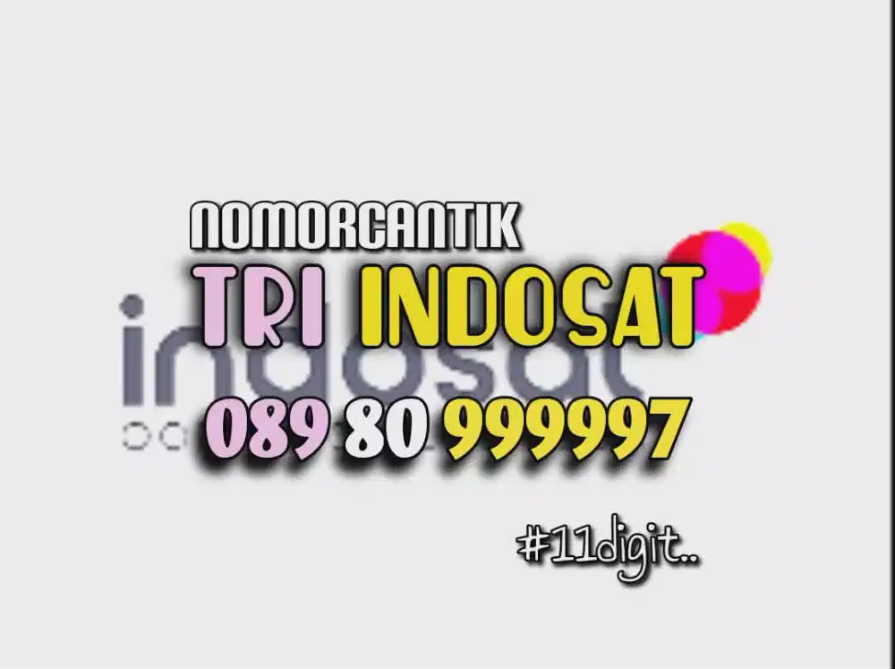 (bisa COD) Nomor CANTIK kartu TRI INDOSAT 11digit HOKI PANCA 99999