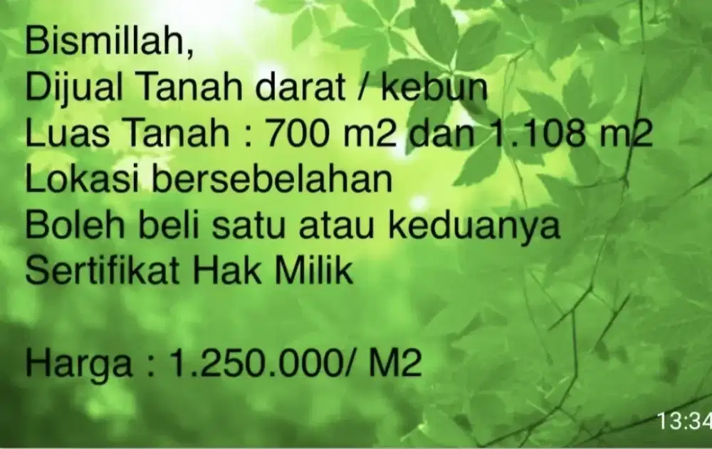 Dijual Tanah di Bojonggede Bogor