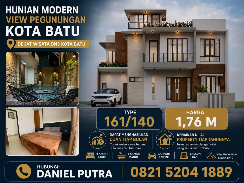 Dijual Villa Siap Bangun Malang Batu – Peluang Bisnis Homestay Cuan Maksimal