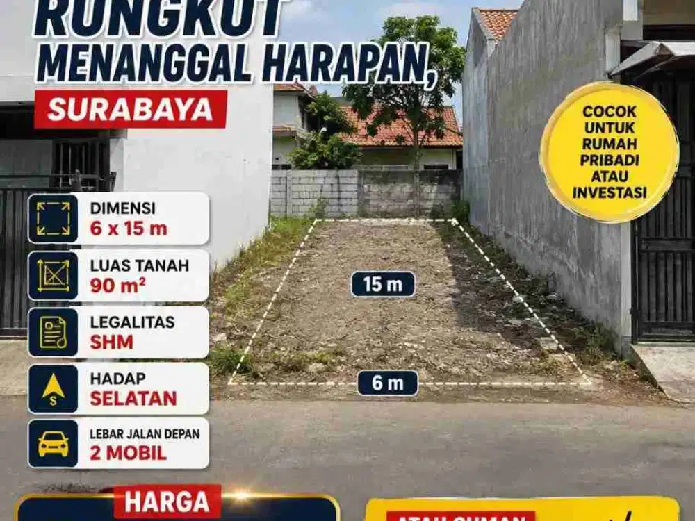 ‼LANGKA dan TERMURAH‼TANAH DI RUNGKUT MENANGGAL HARAPAN