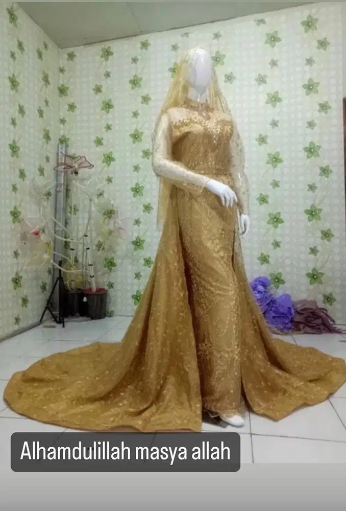 Gown Kebaya Pengantin Gold
