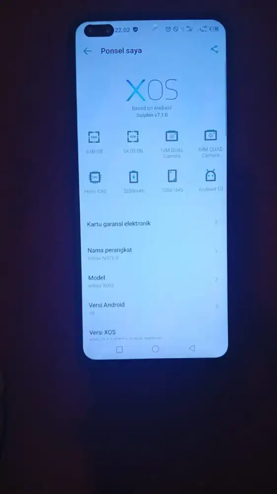 Di  jual BU cepat hp infinix note 8, ram 6/64, hp dan casan,lok jakpus