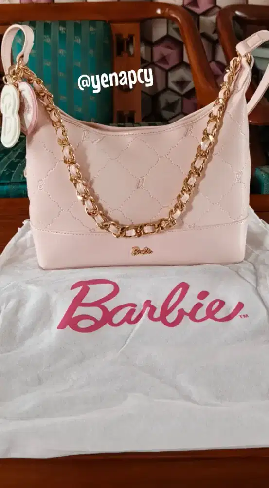 Jual tas Barbie selempang pink Ori