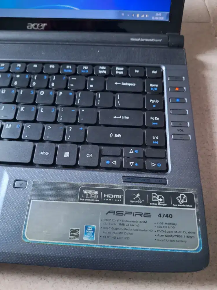 Bismillah dijual laptop acer aspire 4740 core i3 minus kamera