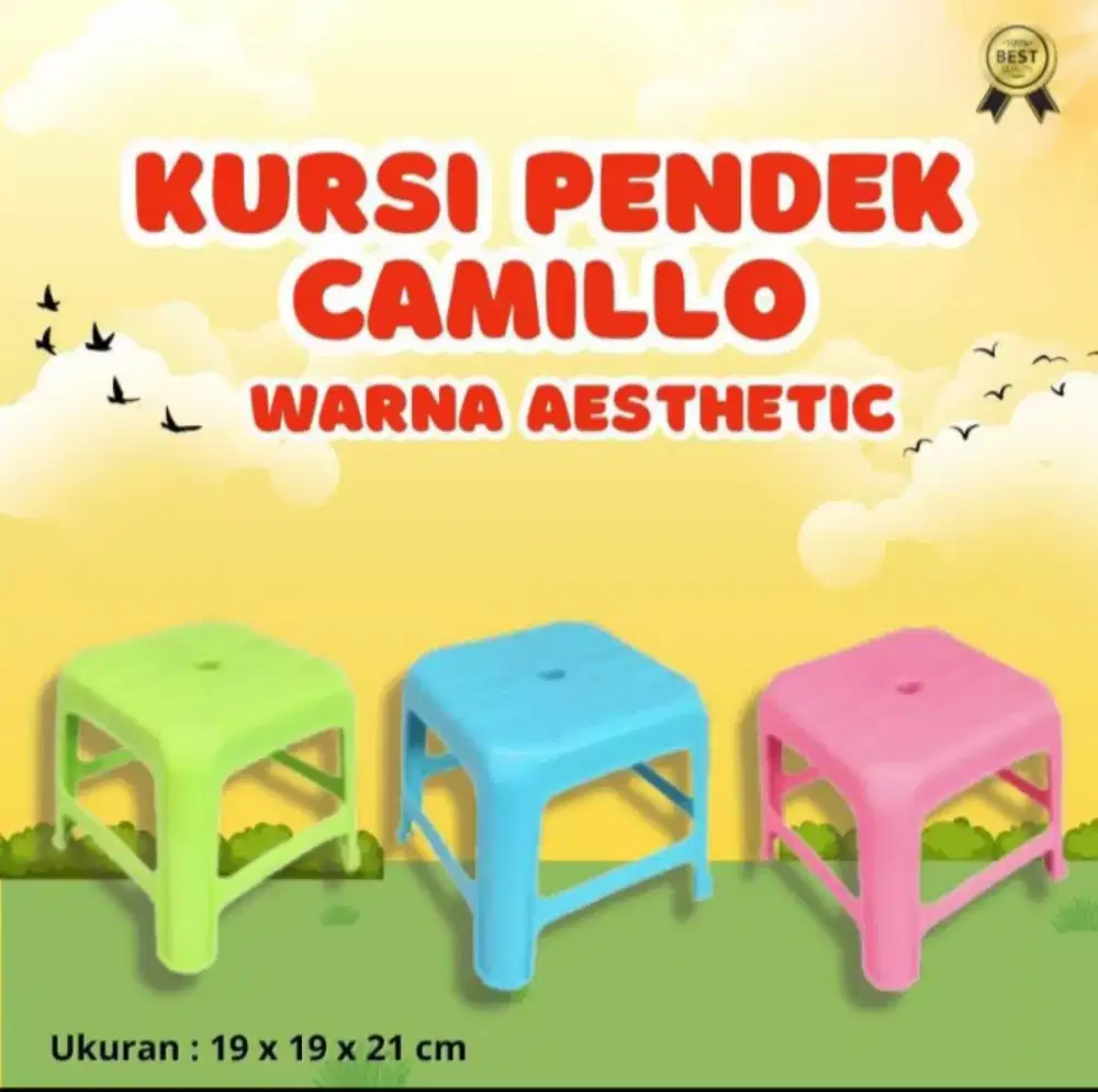 KURSI PENDEK CAMILLO* 
Ukuran : 19 x 19 x 21 cm
Warna random