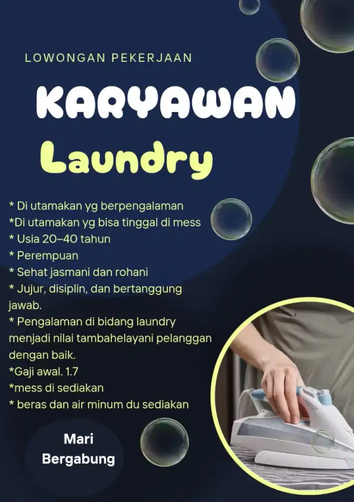 Lowongan kerja laundry