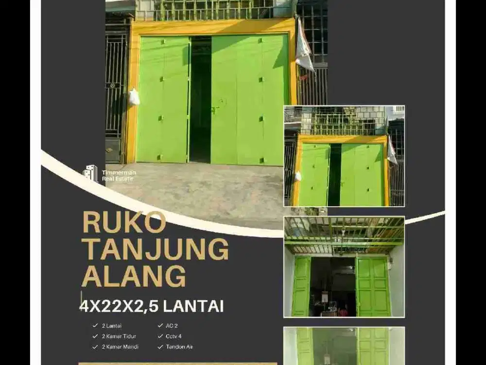 Ruko Tanjung Alang
4X22X2½ Lantai
Listrik token 2200w
Air PDAM
Menara tandon 3 Meter
1200 liter-AC 2-Cctv 4
2 Kamar Mandi
2 Kamar Tidur
Rp. 1.5 M