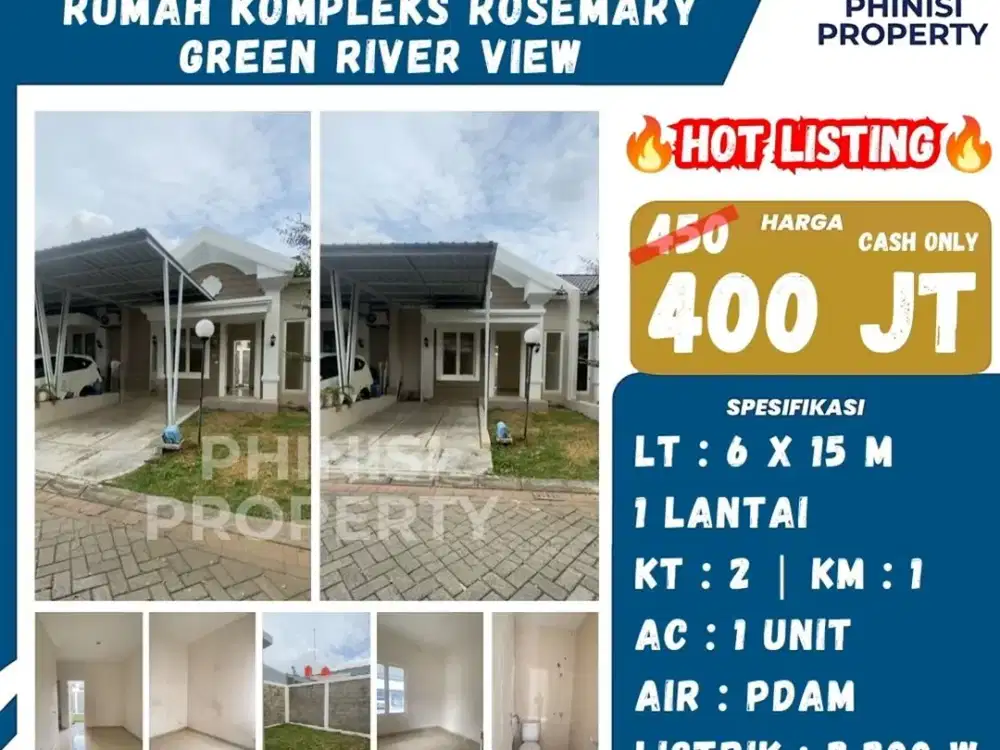 Rumah Murah Cluster Rosemary Green River View Tanjung Bunga