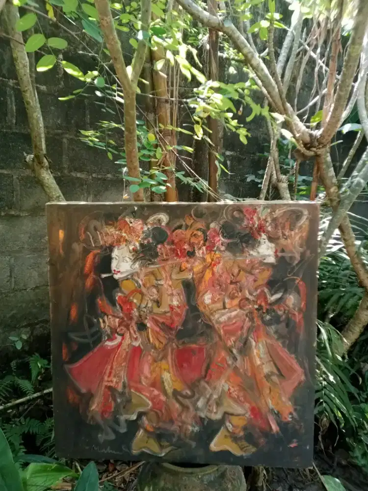 Lukisan Pak Mahmudi Jogja - Dua Penari Suling