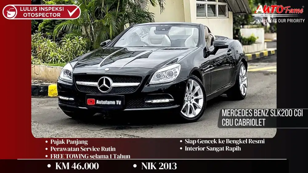 Mercedes Benz SLK200 CGI CBU Cabriolet Black On Beige NIK 2013