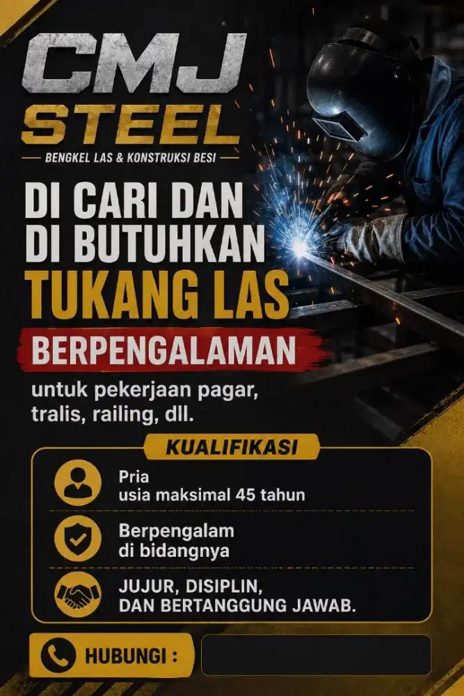 DICARI TUKANG LAS BERPENGALAMAN | PAGAR, TRALIS, RAILING | CMJ STEEL
