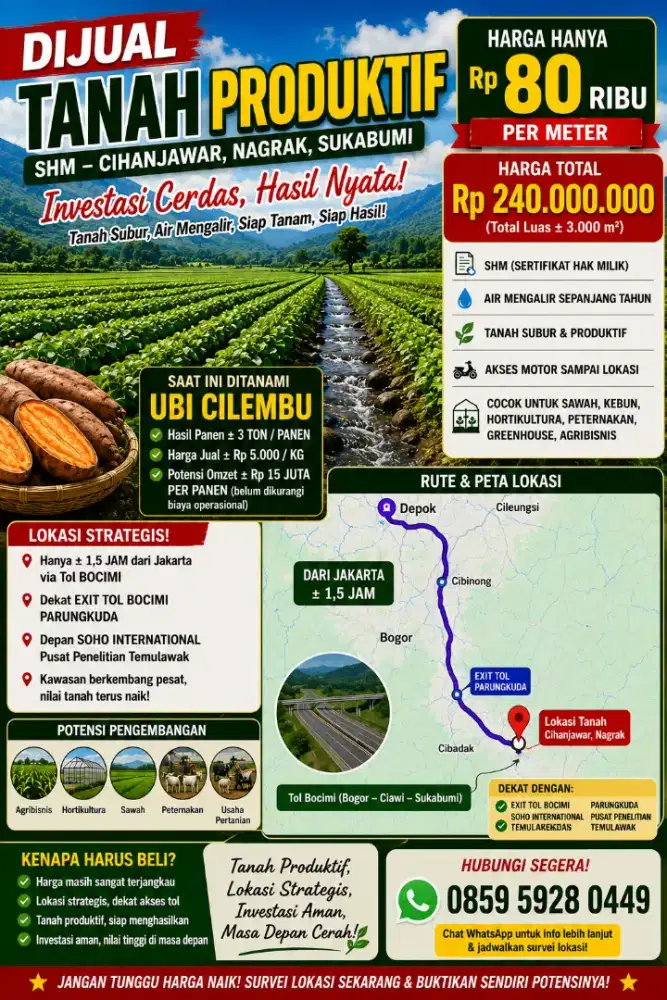 SHM 3000M ex sawah 240 jt