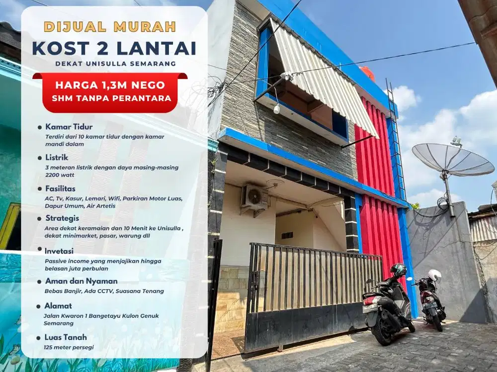 DIJUAL MURAH Kost Ekslusif 2 Lantai Dekat Kampus Unisulla Semarang