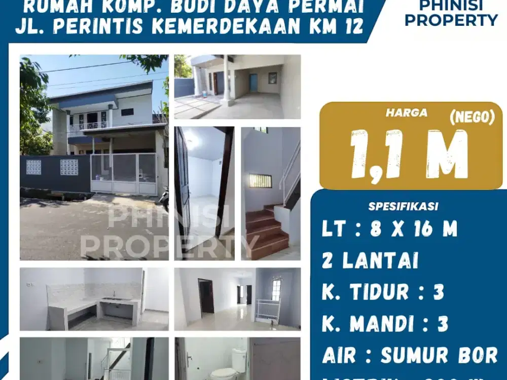 Rumah di Perintis Kemerdekaan Km.12 Kompleks Budi Daya Permai