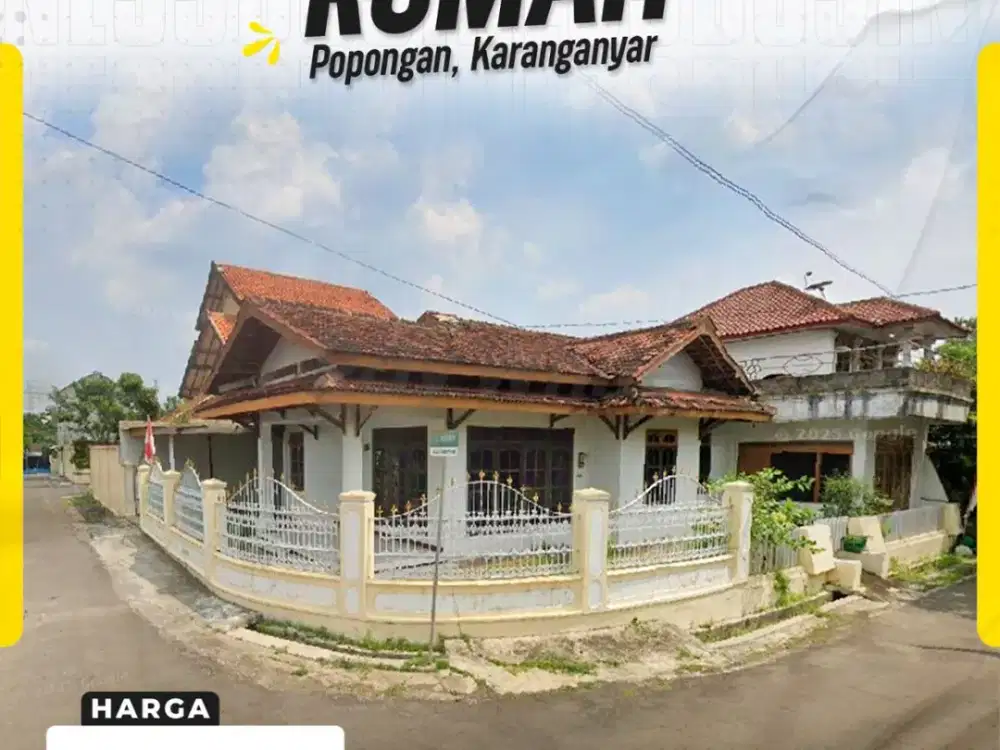 Rumah Hook Luas Strategis di Perumahan Pelita Popongan Karanganyar Kota