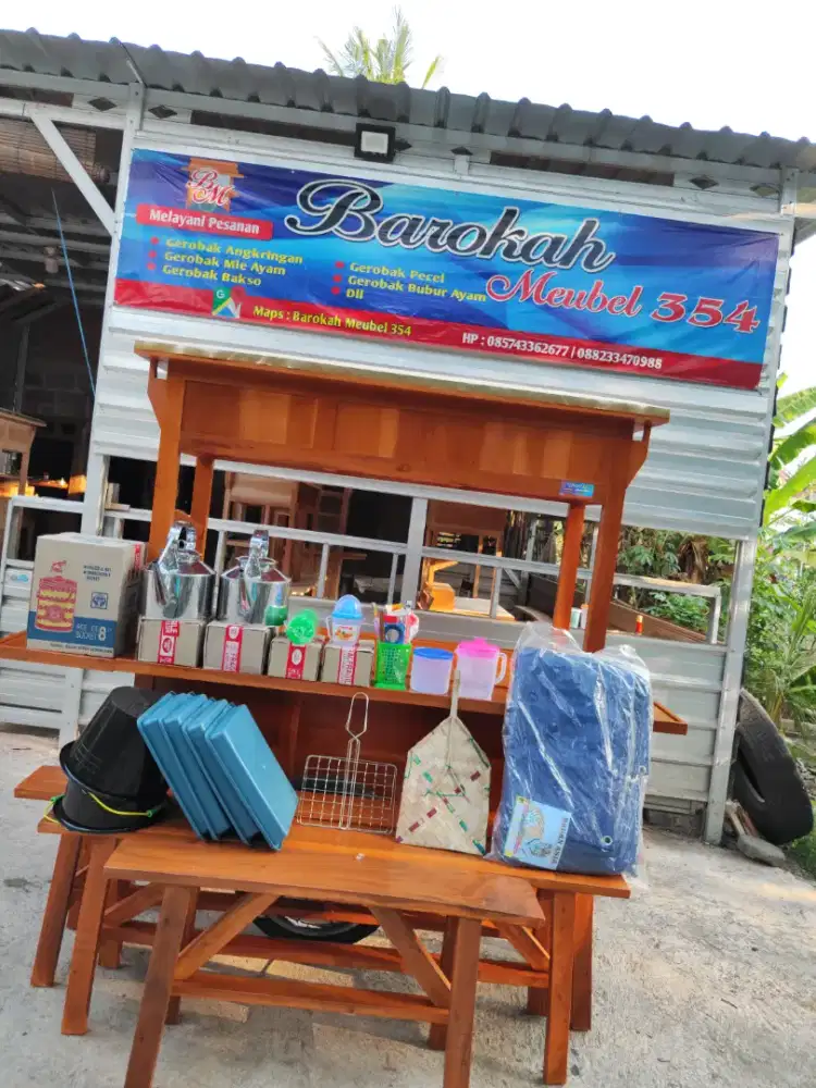 Gerobak Angkringan Bakso Mie Ayam PeceL Bubur Sate Martabak Ronde dlL