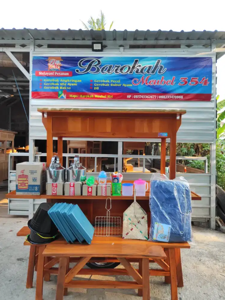 Gerobak Angkringan Bakso Mie Ayam PeceL Bubur Sate Martabak Ronde dlL