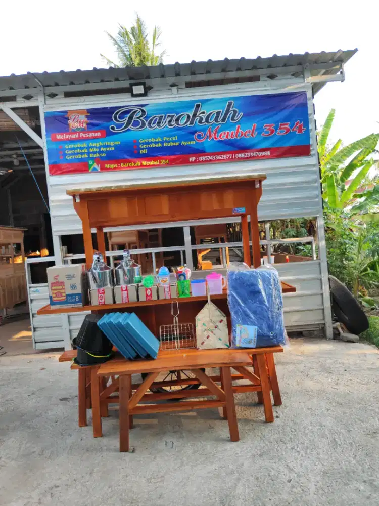 Gerobak Angkringan Bakso Mie Ayam PeceL Bubur Sate Martabak Ronde dlL
