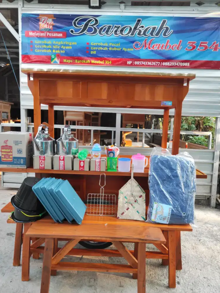 Gerobak Angkringan Bakso Mie Ayam PeceL Bubur Sate Martabak Ronde dlL