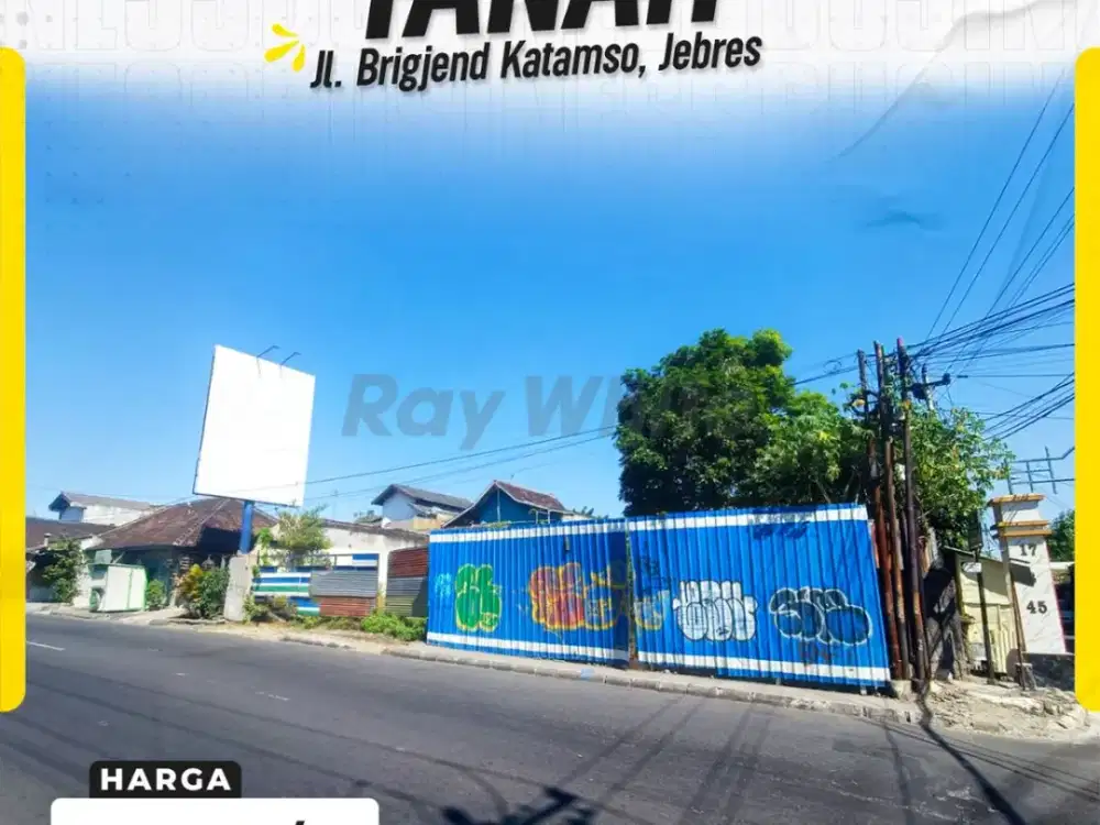 Sewa Tanah Komersial Super Strategis Pinggir Jalan Utama Brigjend Katamso Jebres Solo