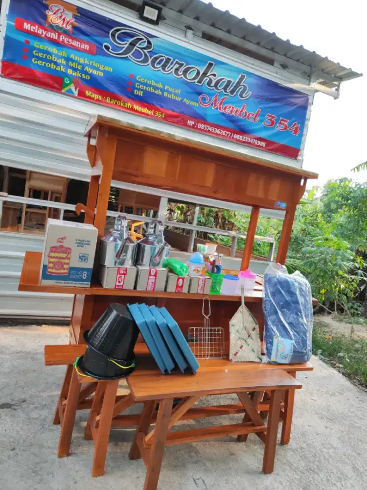 Gerobak Angkringan Bakso Mie Ayam PeceL Bubur Sate Martabak Ronde dlL