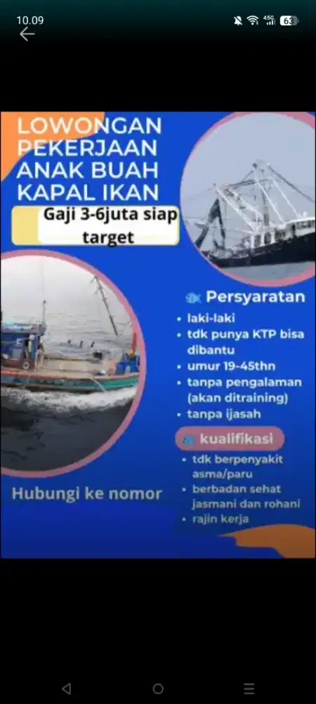 D cari abk untuk kapal cumi