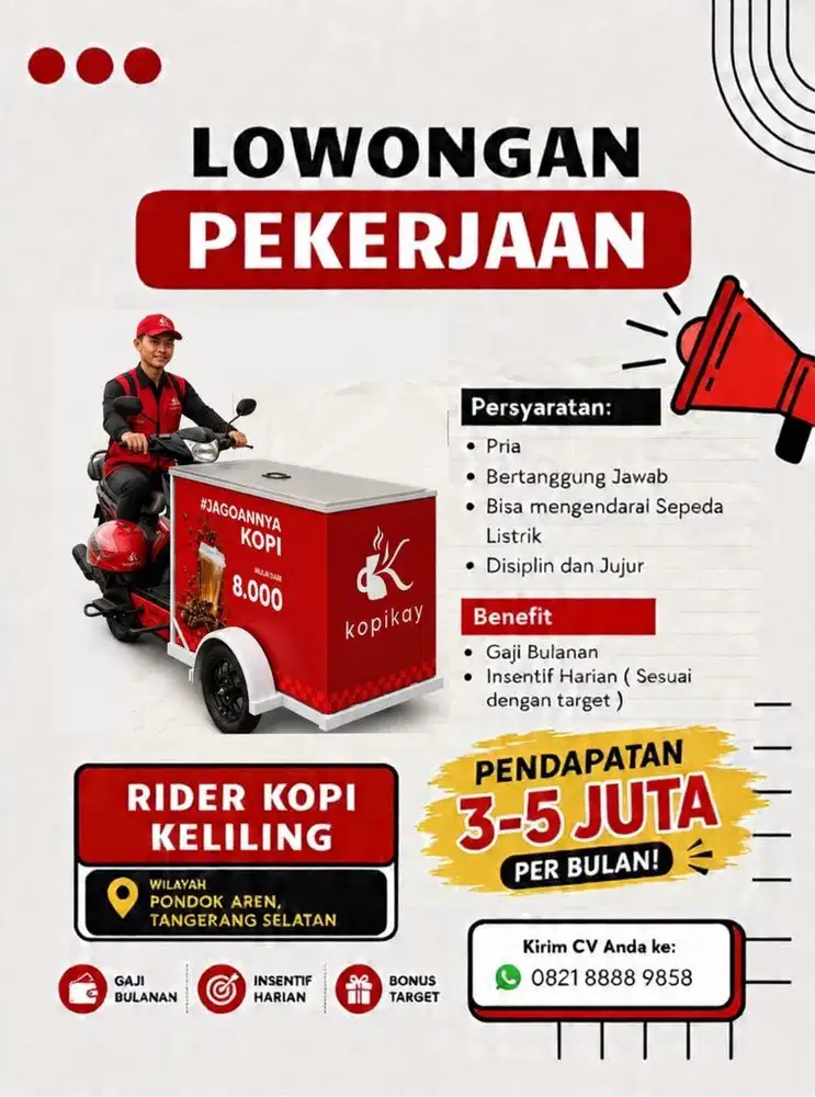Rider kopi keliling sepeda listrik