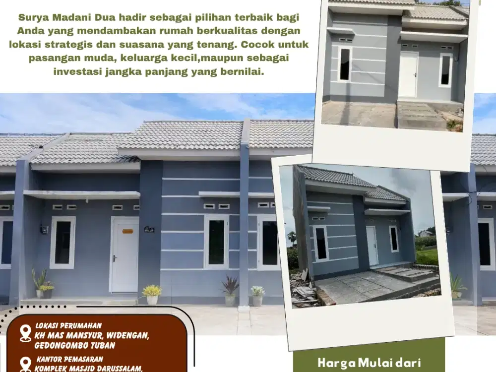 Rumah Subsidi Strategis di Tuban – Surya Madani Dua, Cicilan Ringan!
