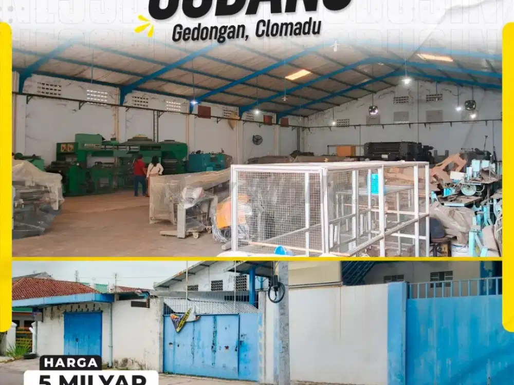 JUAL Gudang 1200meter Siap pakai Akses kontener dekat Pintu Tol klodran Colomadu Karanganyar