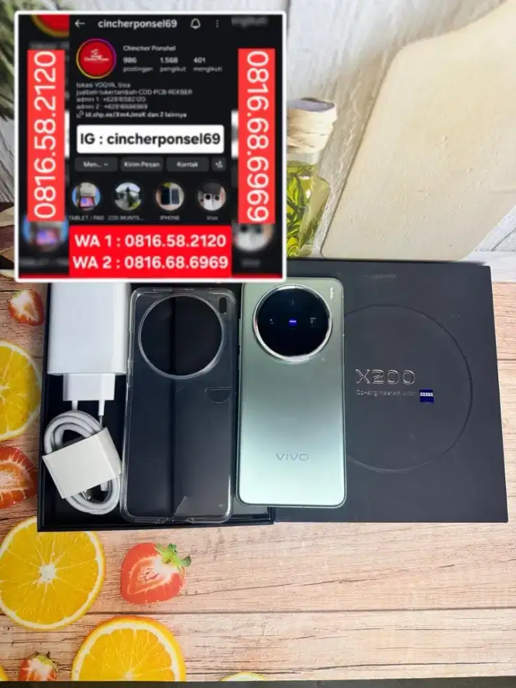 Jual hp likenew Vivo x200 5g 12/256 istimewa fullset original BH 100%
