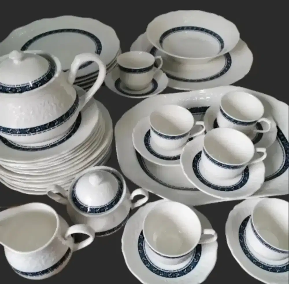 dinner set saint james hankook mulus 36pcs, jual murah