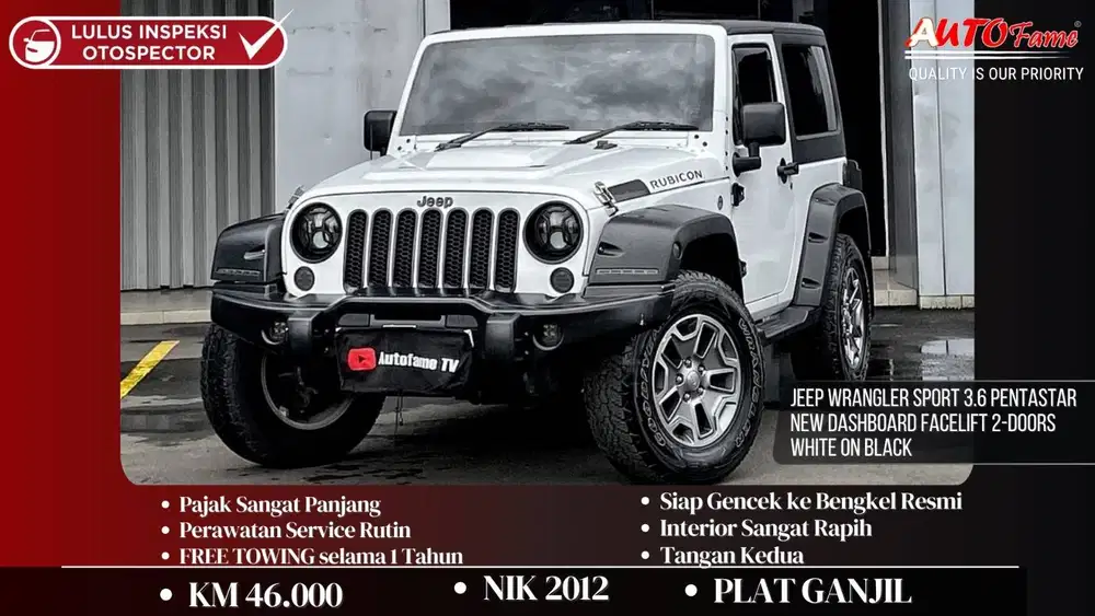 KM46RB Jeep Wrangler Sport 3.6 Pentastar New Dashboard Facelift 2-Door