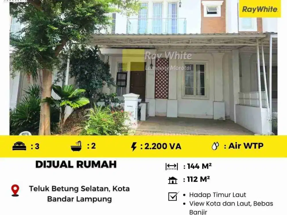 rumah view kota dan laut bebas banjir