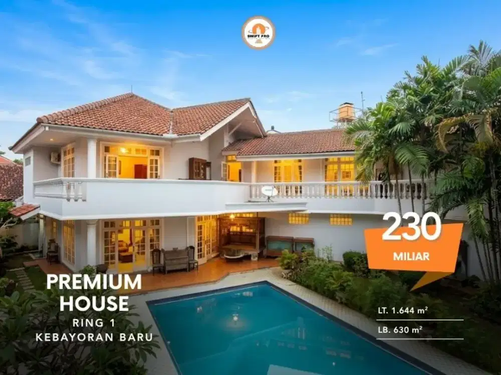 TURUN HARGA Rp20 MILIAR! RUMAH PREMIUM AMERICAN CLASSIC LANGKA DI SRIWIJAYA 1, JAKSEL |  HOEK 1644 M² | DEKAT RUMAH RI 1, SCBD, MRT RATU PLAZA & T