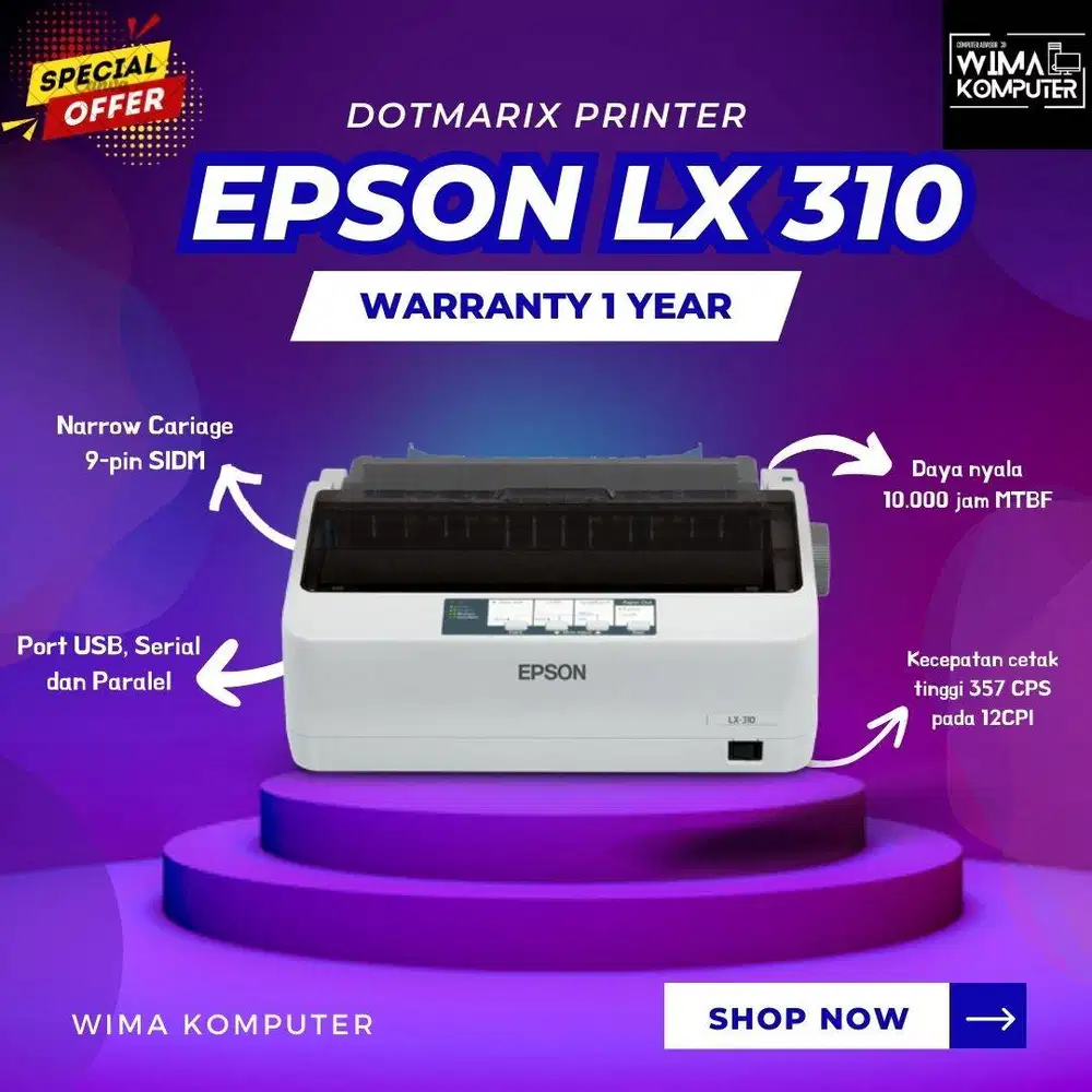 PRINTER EPSON LX 310 Fullset dus Garansi N-SW