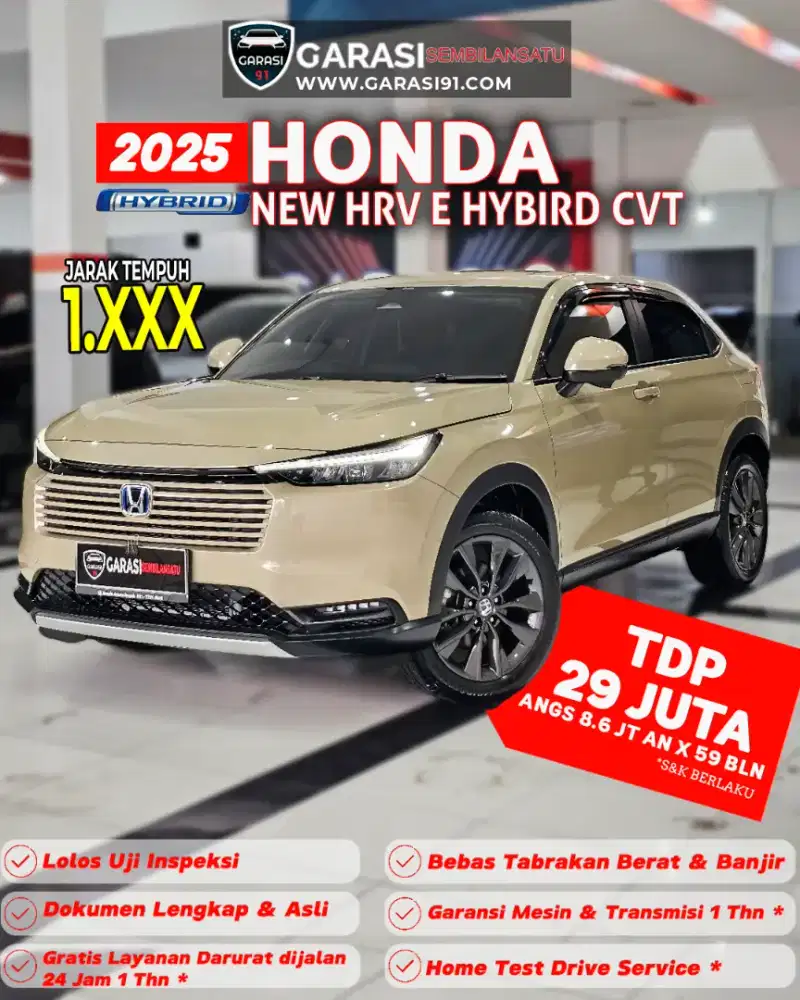 ‼️TDP 29 JT‼️HONDA HRV E HYBIRD CVT 2025 LIKE NEW